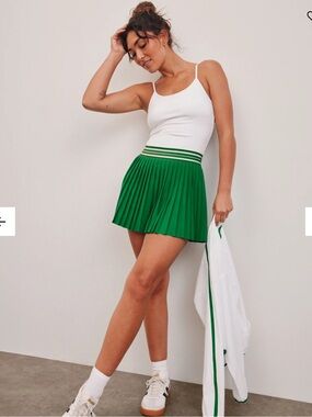 Beyond Yoga If You Pleats Tipped Elastic Mini Skirt Skort